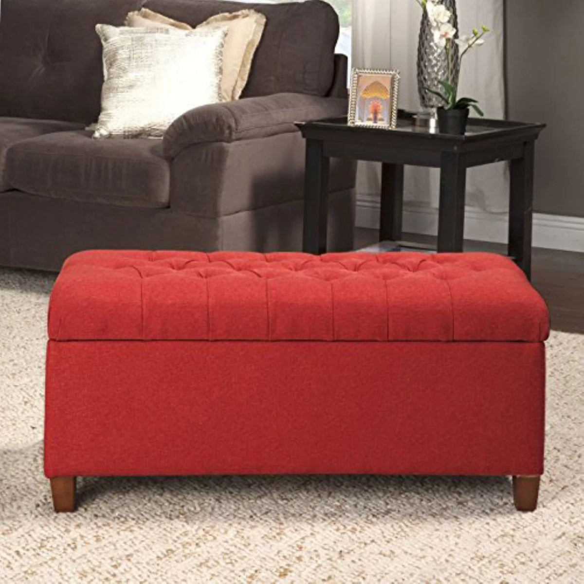 Button Tufted Storage Bench X366563