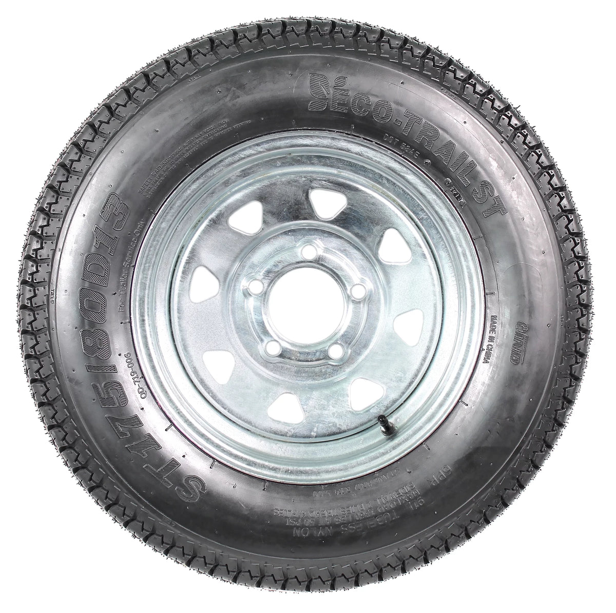ST175/80D13 5 Lug Galvanized Spoke Trailer Tire On Rim R575356