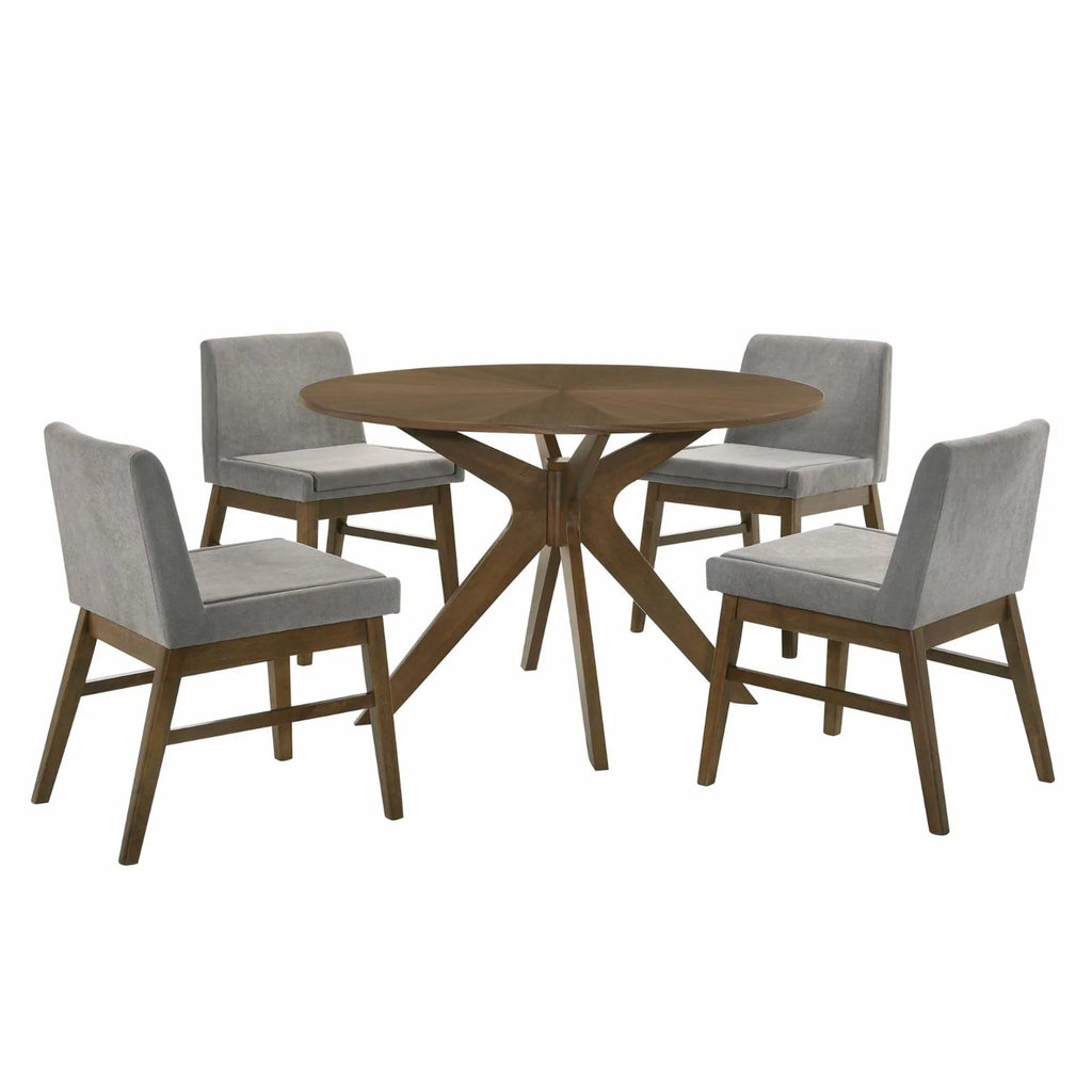 5Pc Standard Height Dining Set in Walnut Y863