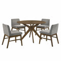 5Pc Standard Height Dining Set in Walnut Y863