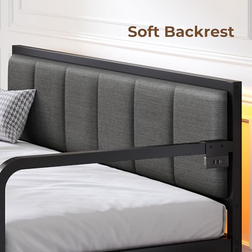Black Adjustable Twin Metal Daybed with Trundle L132025
