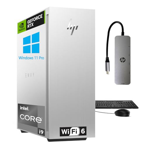 Envy Desktop Computers, Intel Core i9-12900, 64GB DDR4 RAM, 2TB SSD, GeForce RTX 3070 8GB GDDR6, Windows 11 Pro, Black Wired Keyboard and Mouse J343