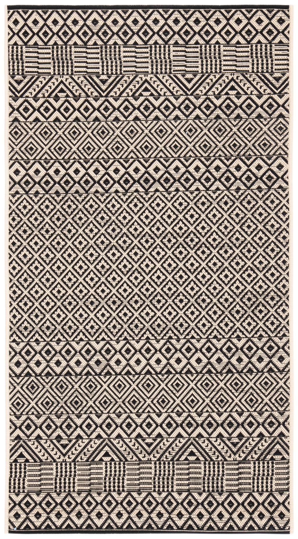 Beige Black Indoor Outdoor Area Rug N297205