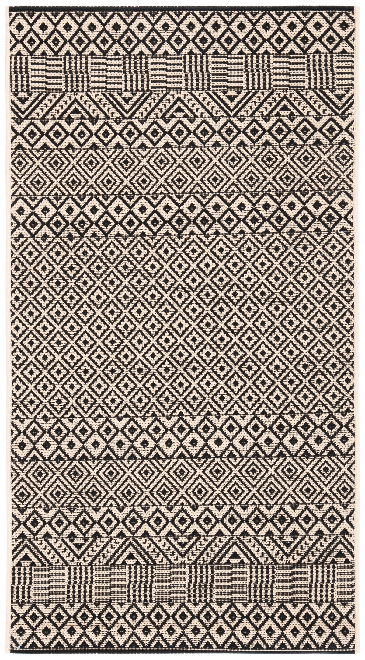 Beige Black Indoor Outdoor Area Rug N297205