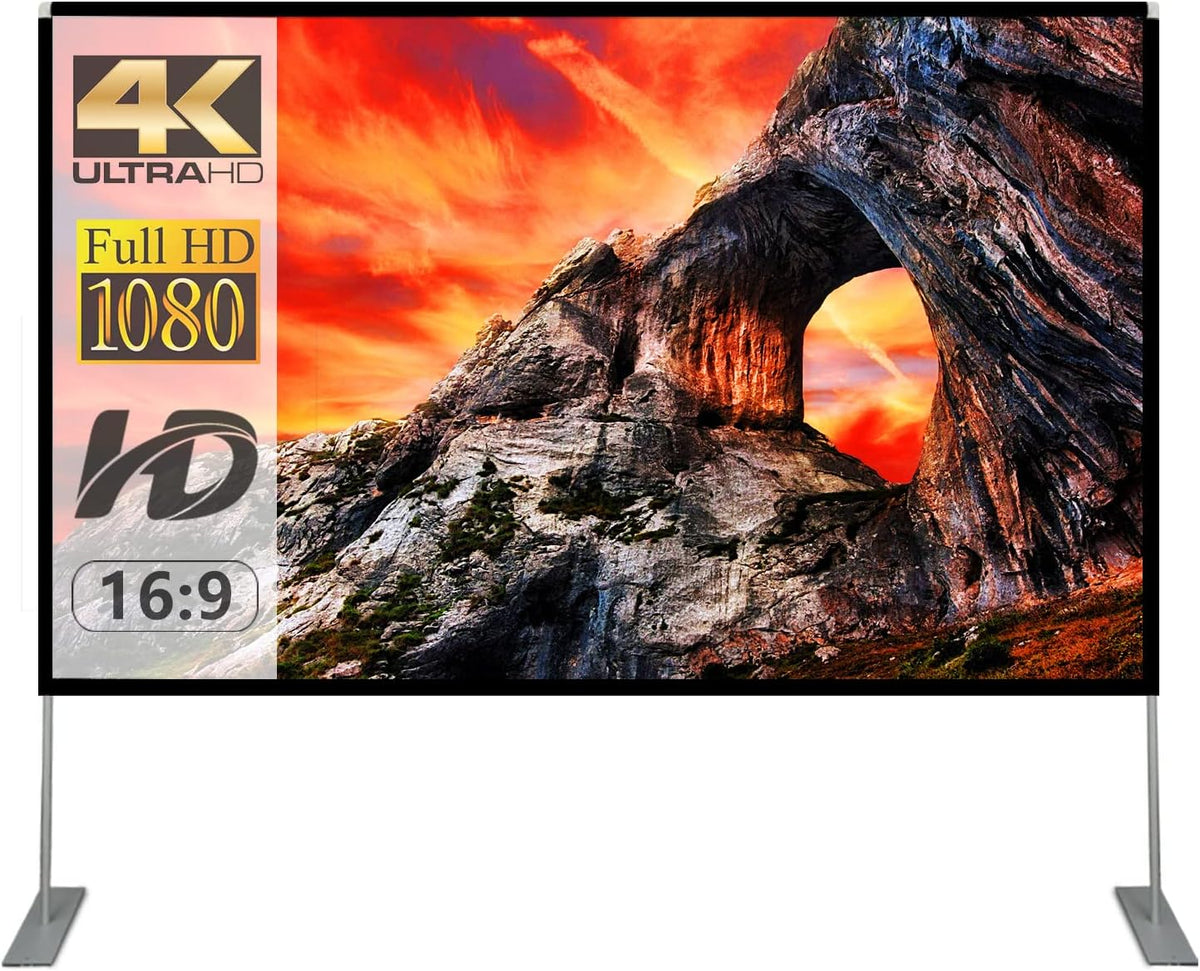 100 inch 16:9 Portable Projector Screen with Stand and Carry Bag M4757