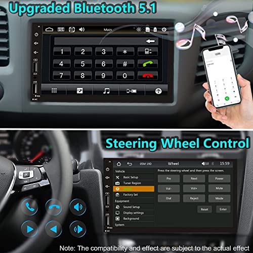 Double Din Car Stereo with 7inch Touchscreen, Bluetooth, Camera, FM Radio D9694