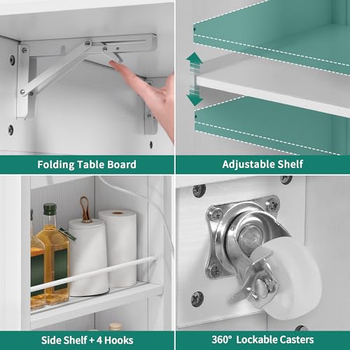 White 47 Inch Kitchen Island with Stainless Steel Top X997866