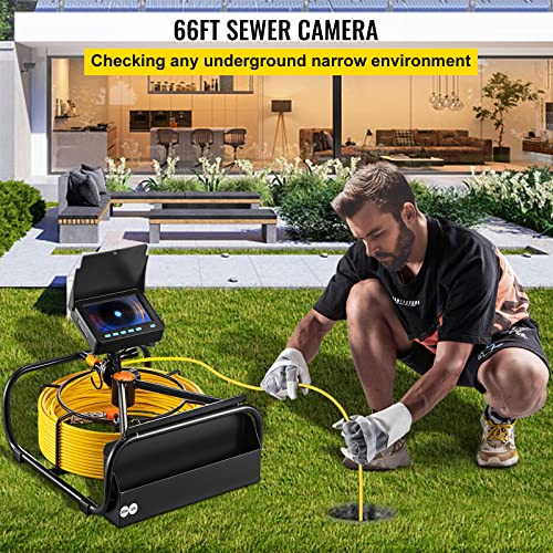 98.4 ft 4.3" Pipe Drain Inspection Camera with DVR Function and LED Lights L77197