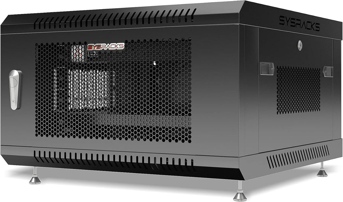 6 U Locking Wall Mount Server Rack Enclosure with Casters and Shelf Z359191