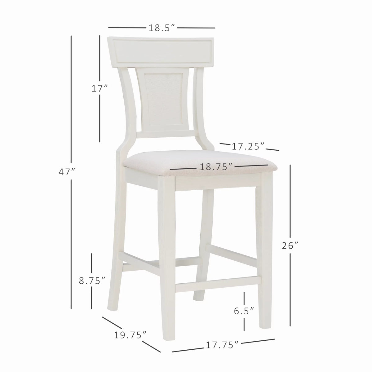 26" Counter Stool with Beige Fabric T759490