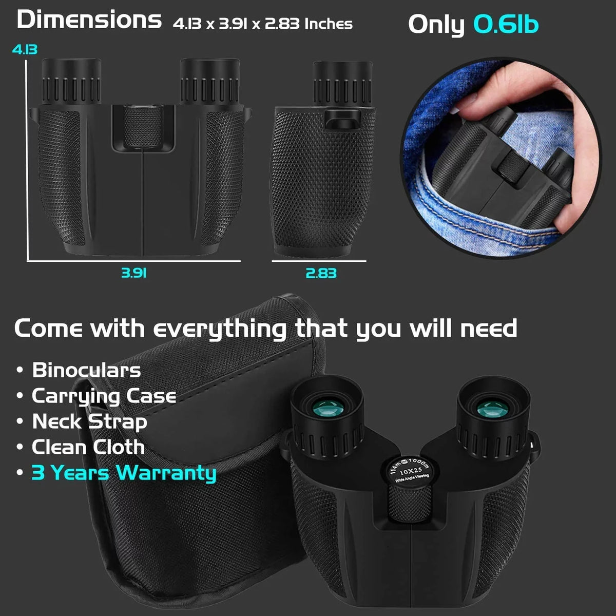 10x25 Binoculars S175
