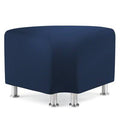 Navy Upholstered Ottoman with Solid Maple Wood Legs Y62432