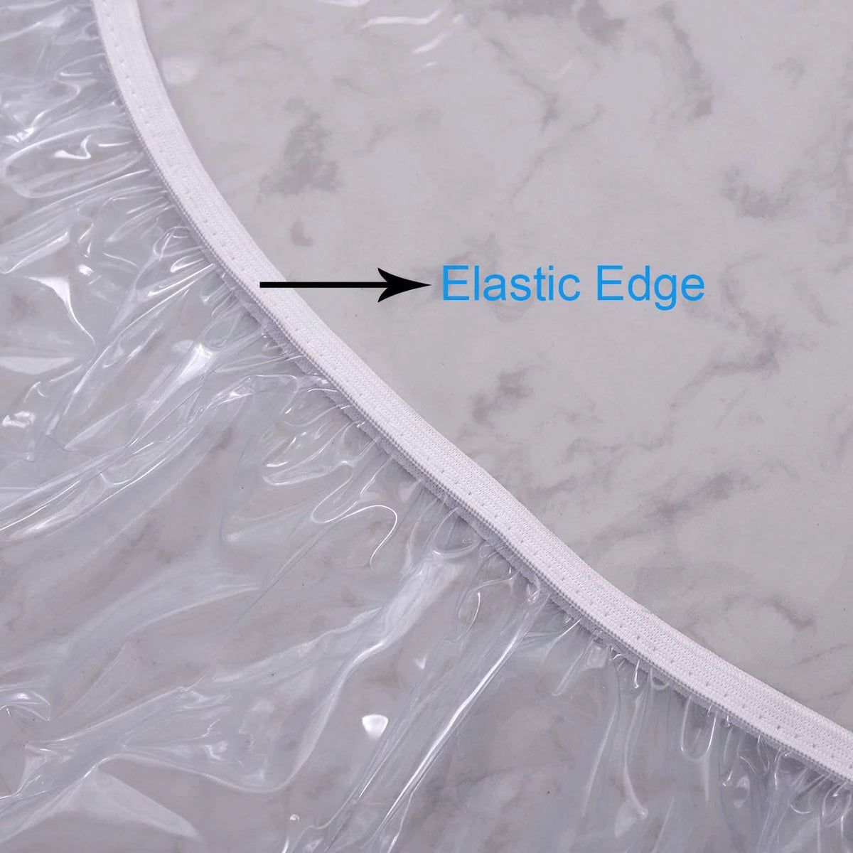 Clear Round Vinyl Fitted Waterproof Tablecloth E5068