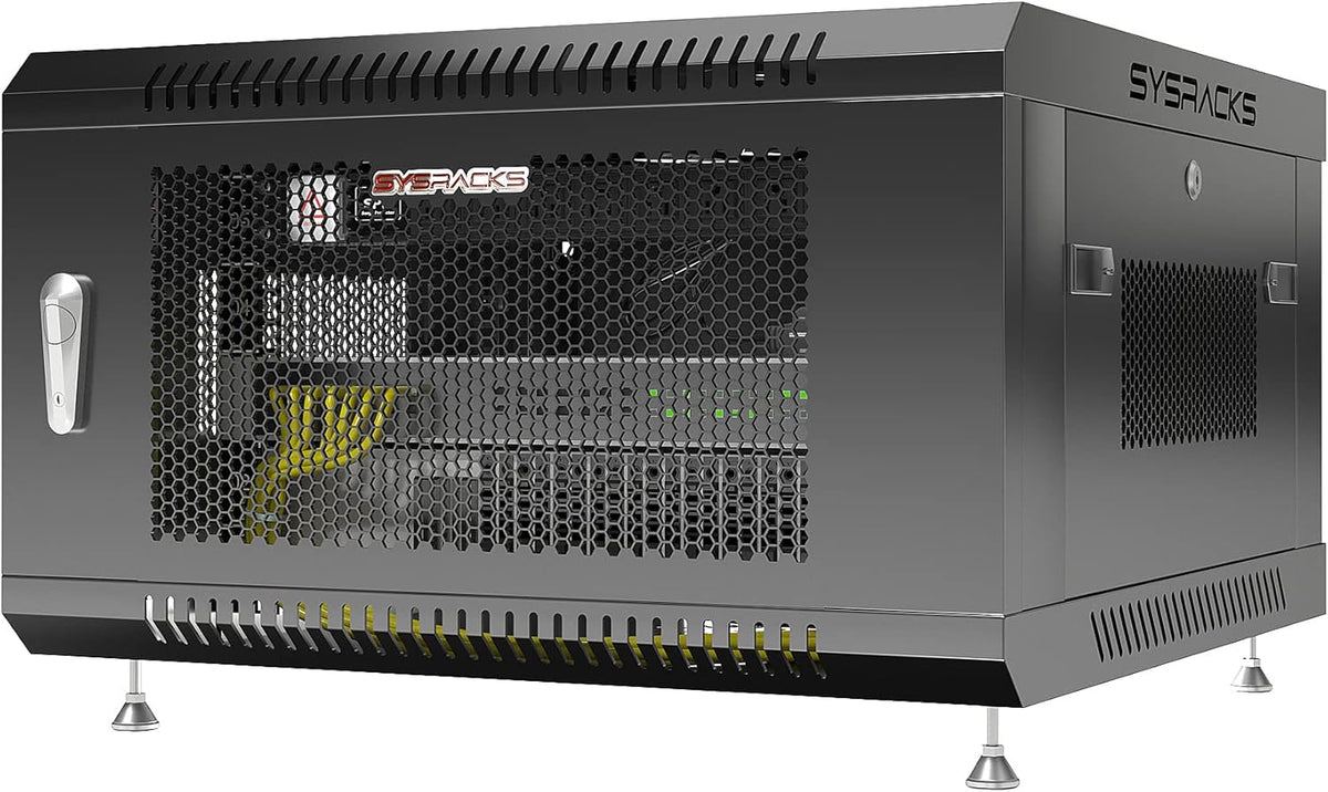6 U Locking Wall Mount Server Rack Enclosure with Casters and Shelf Z359191