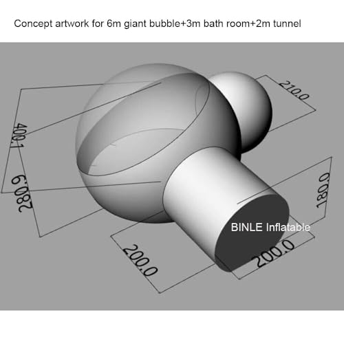 Inflatable Bubble Tent Dome Tunnel Camping Outdoor Big 16.5ft Diameter 8ft Rooms C728005