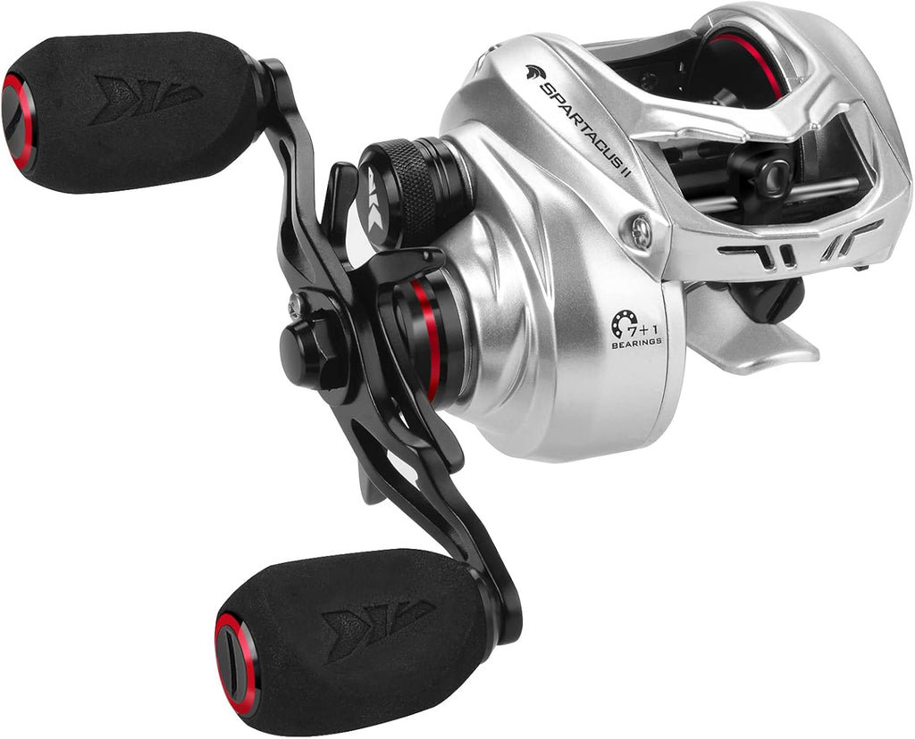 6oz Ultralight Baitcasting Fishing Reel, 17.6 LB Carbon Fiber Drag, 7.2:1 Gear Ratio, Pack of 2 D17911