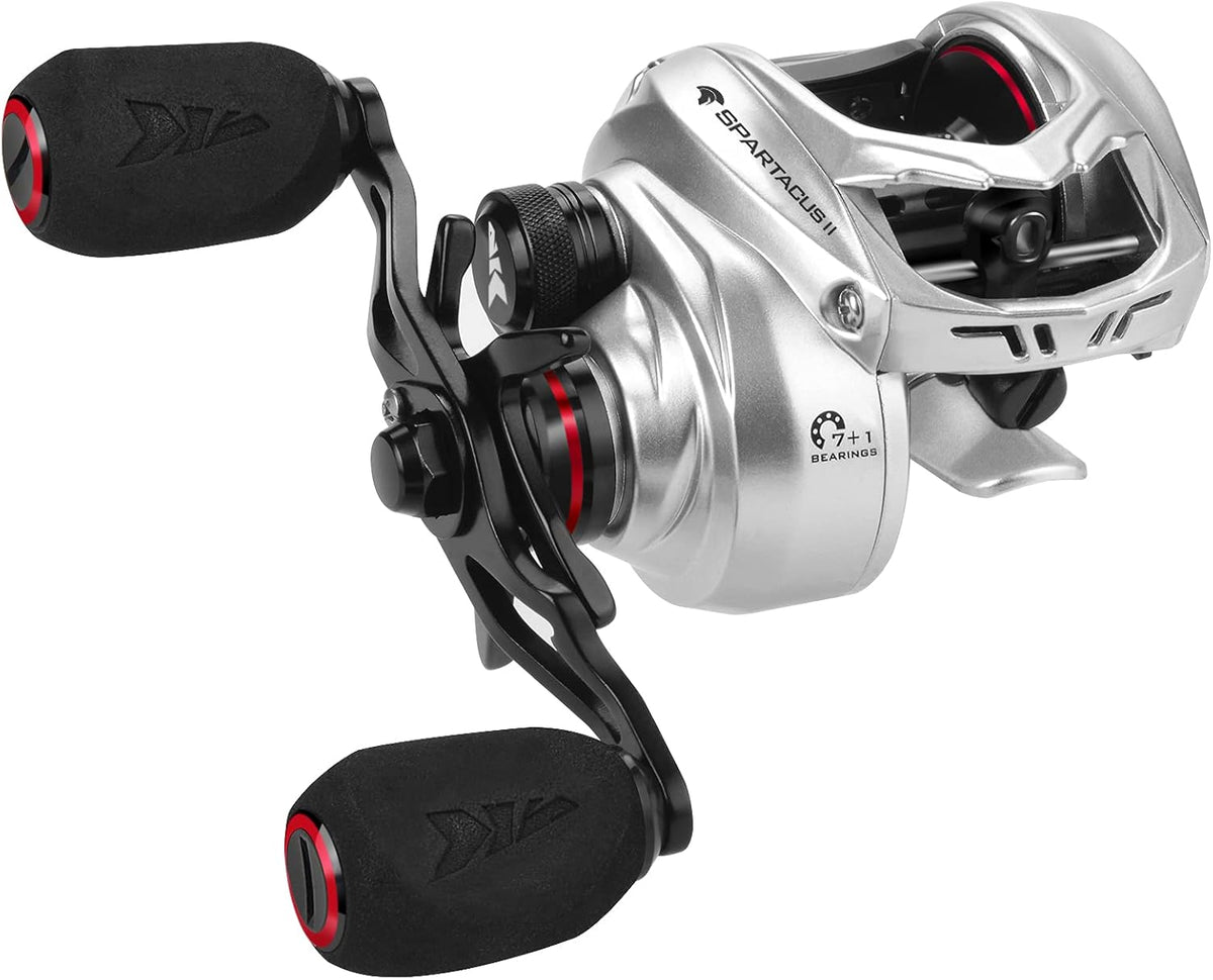 6oz Ultralight Baitcasting Fishing Reel, 17.6 LB Carbon Fiber Drag, 7.2:1 Gear Ratio, Pack of 2 D17911
