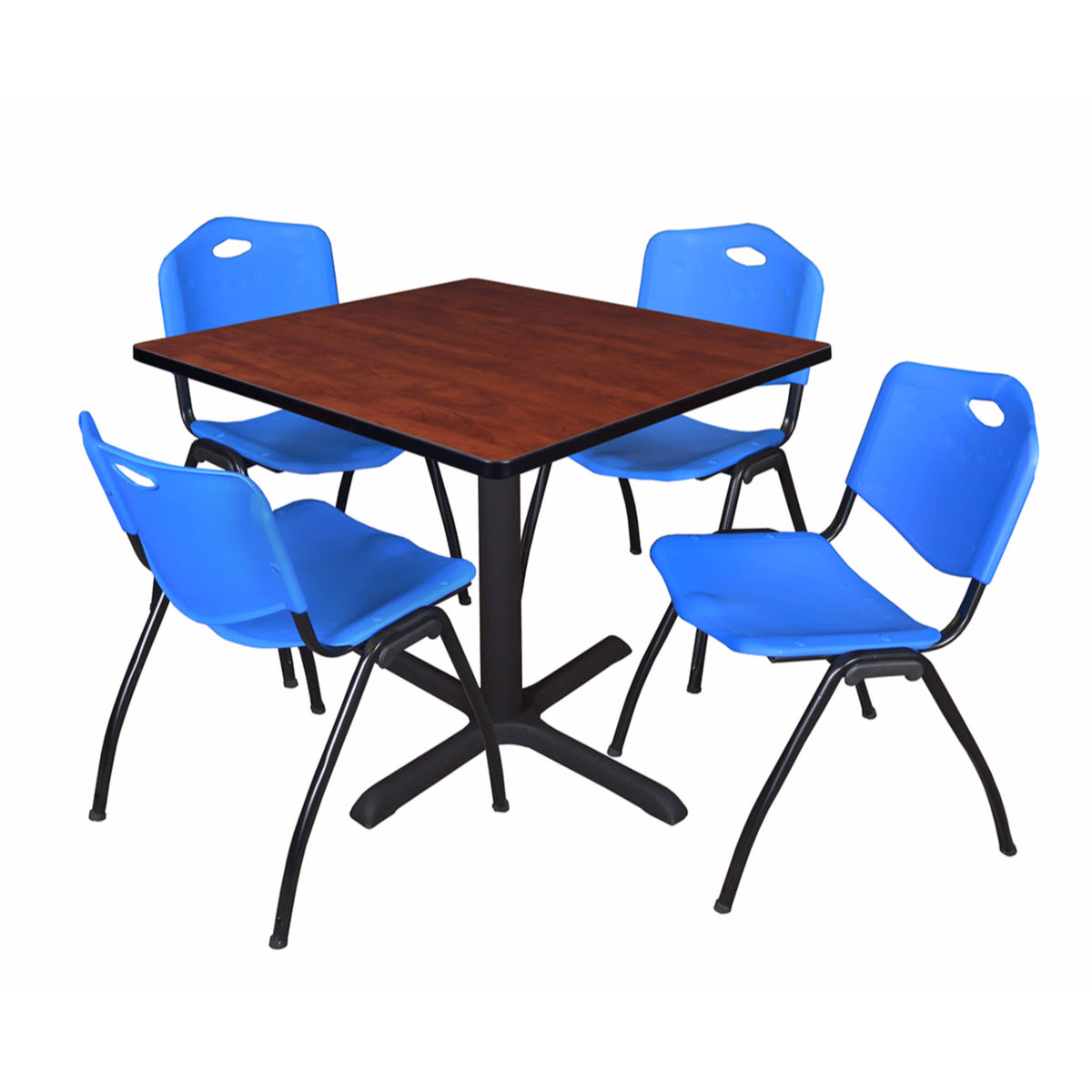 42x22 Square Breakroom Table & 4 Stack Chairs V6852