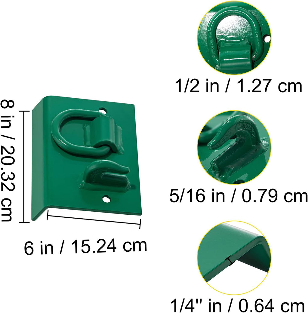 1/4" G70 Forged Bolt on Grab Hooks with 1/2" Shackles, Pack of 2 T7707