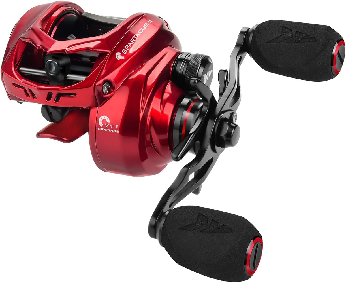 6oz Ultralight Baitcasting Fishing Reel, 17.6 LB Carbon Fiber Drag, 7.2:1 Gear Ratio, Pack of 2 D17911