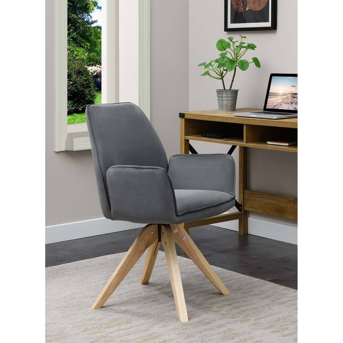 Velvet Blue Swivel Accent Chair V192
