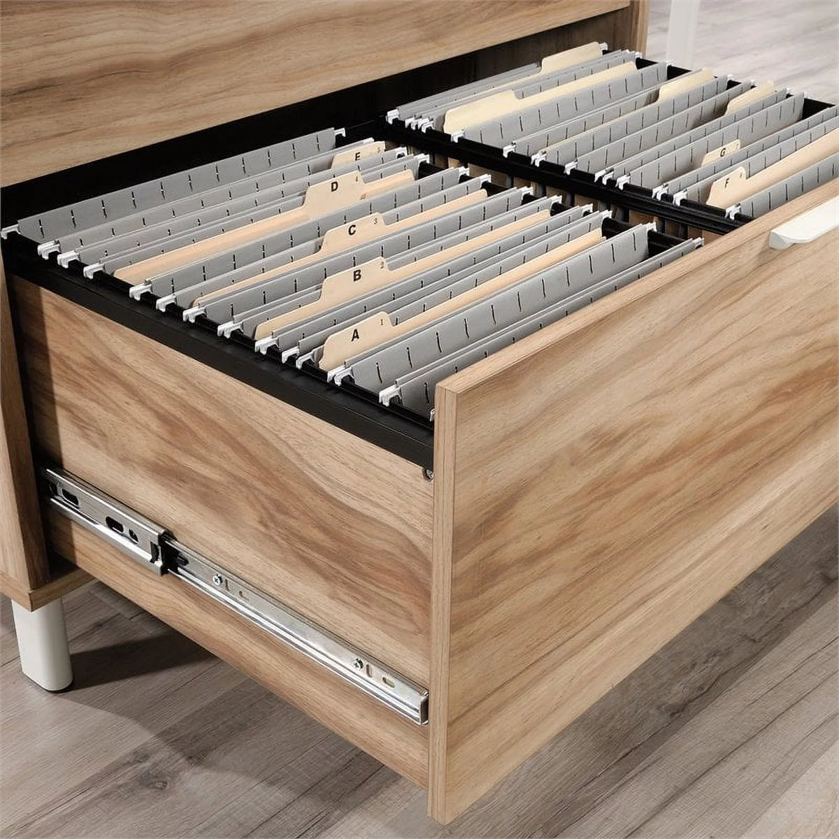 L-Shape Desk & Metal Computer Hutch A325