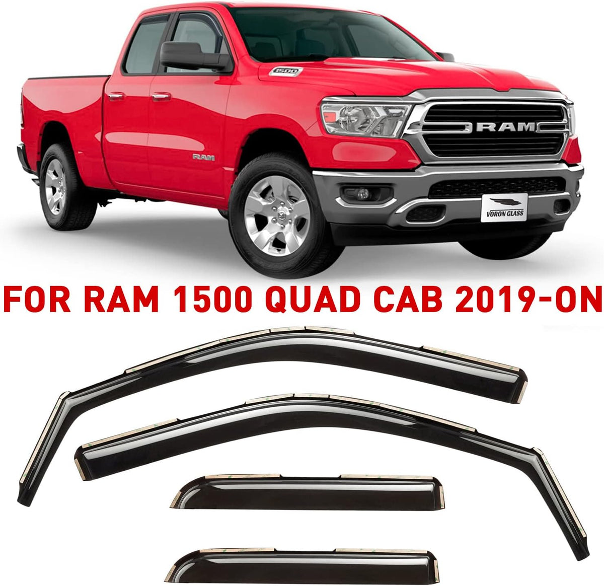 4 Pieces In-Channel Rain Guards for Trucks V4993