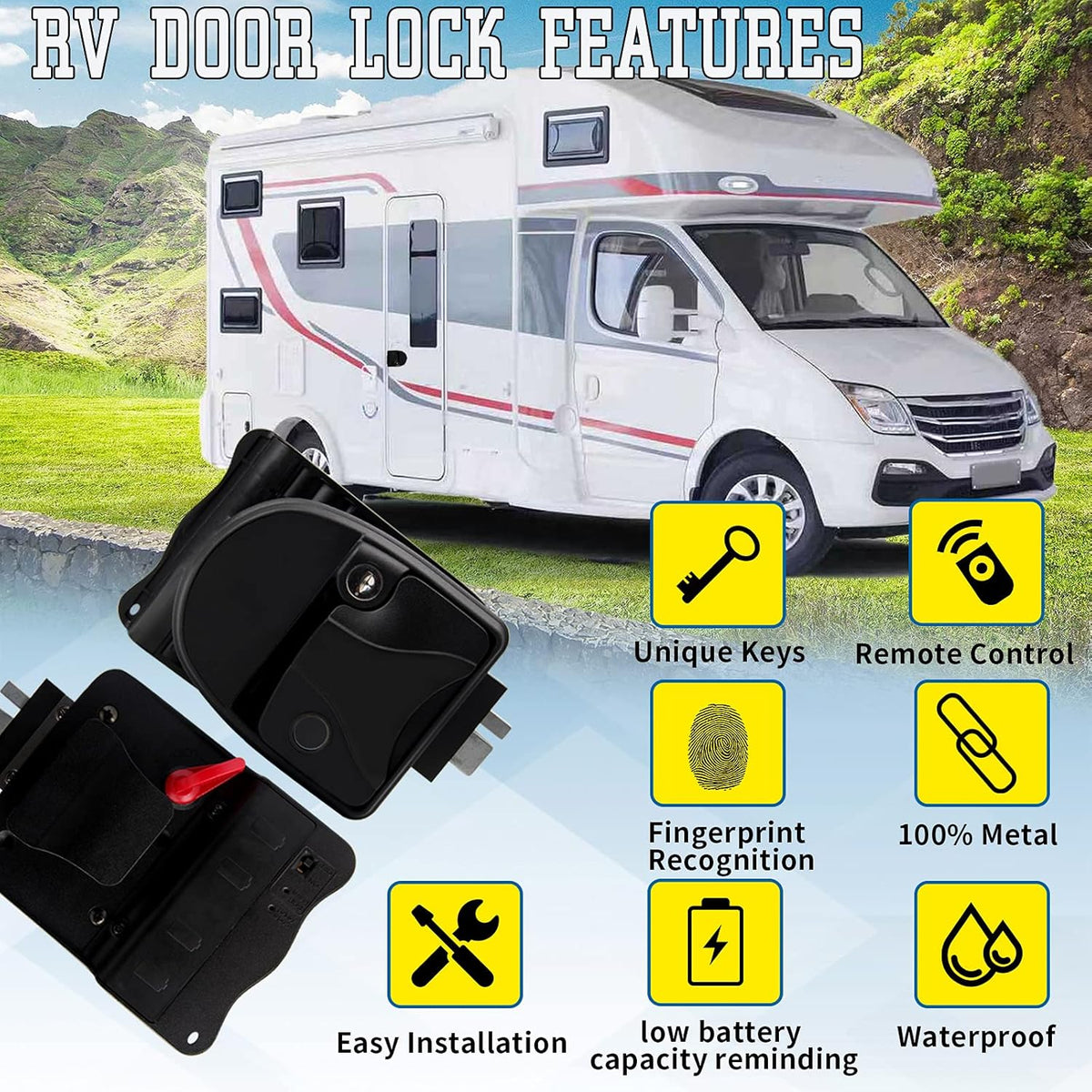 Keyless Entry Door Lock with Deadbolt and Remote Controller M89815