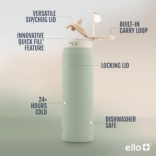 Stainless Steel Water Bottle with Locking Lid, 22oz, 32oz, 40oz K481172