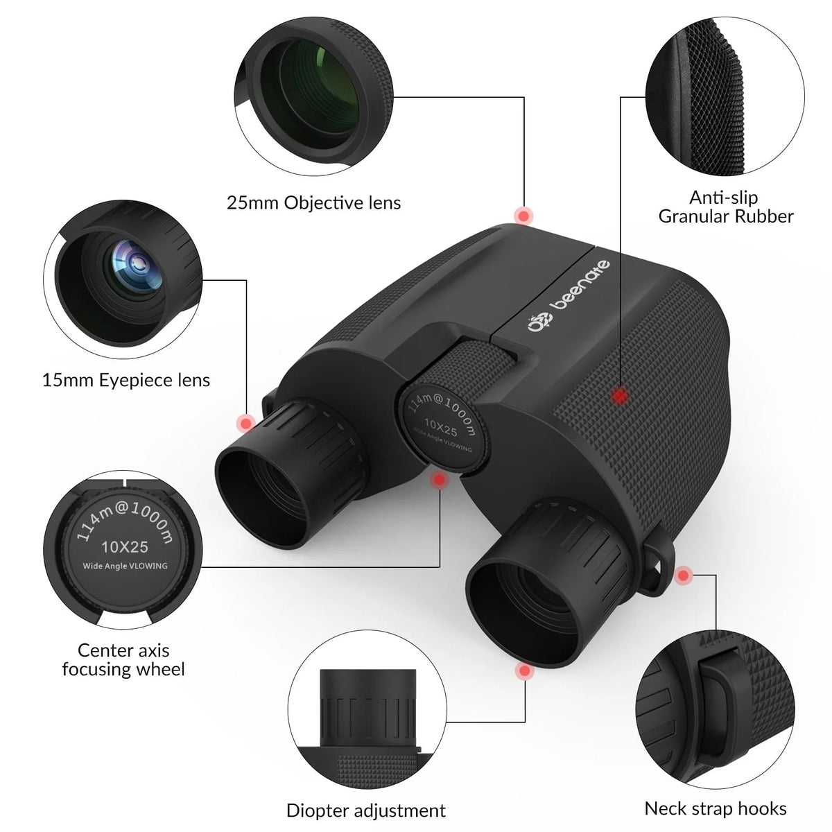 10x25 Binoculars S175