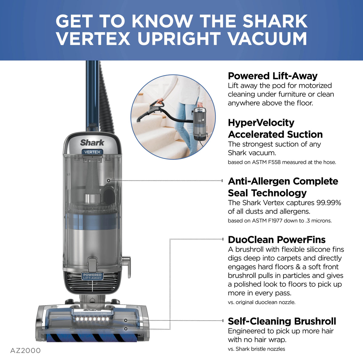 Upright Vacuum with Self-Cleaning Brushroll O19400