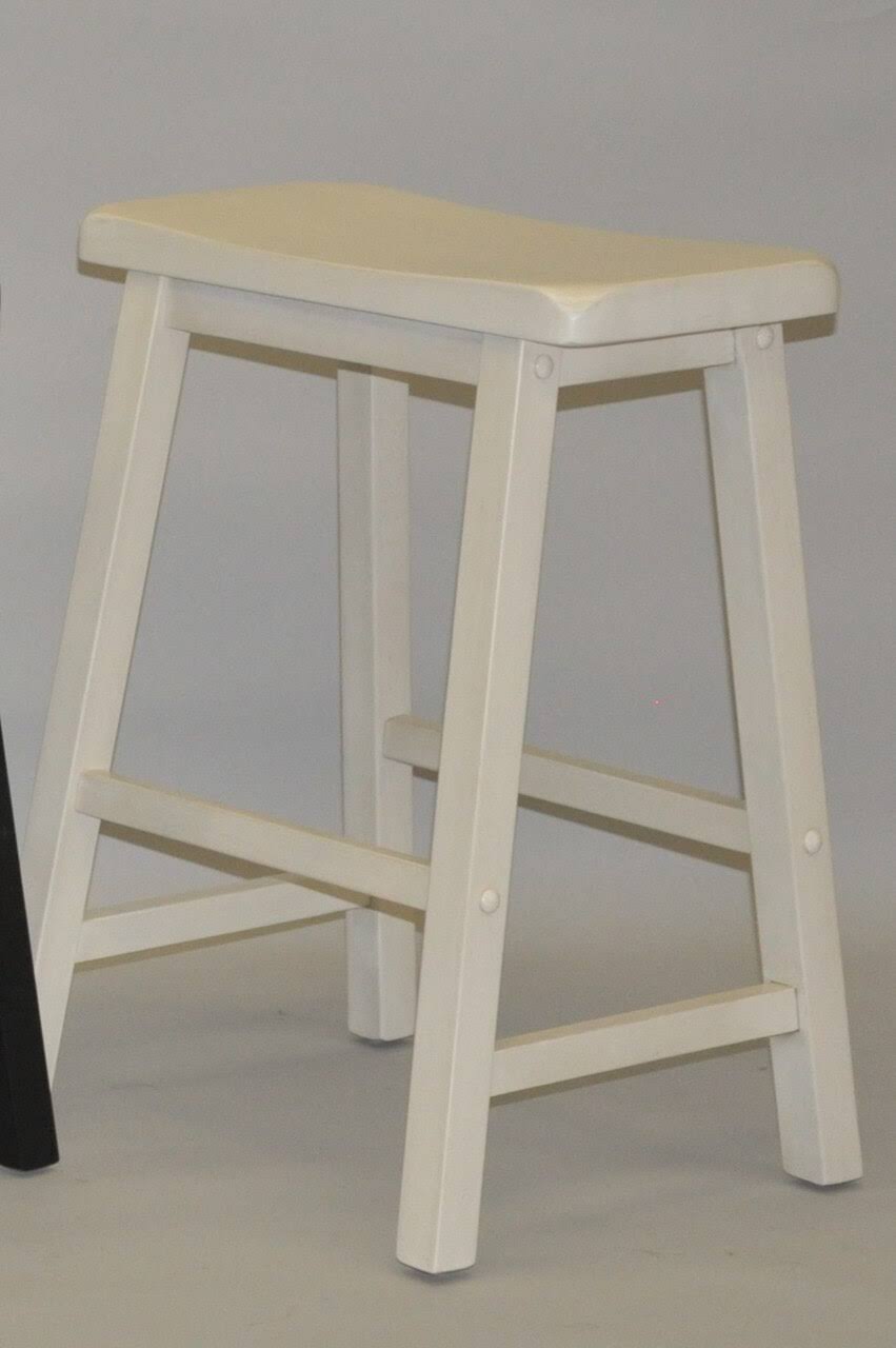 Antique White Saddle Stool P225
