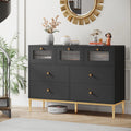 White 7 Drawer Glass Dresser O622