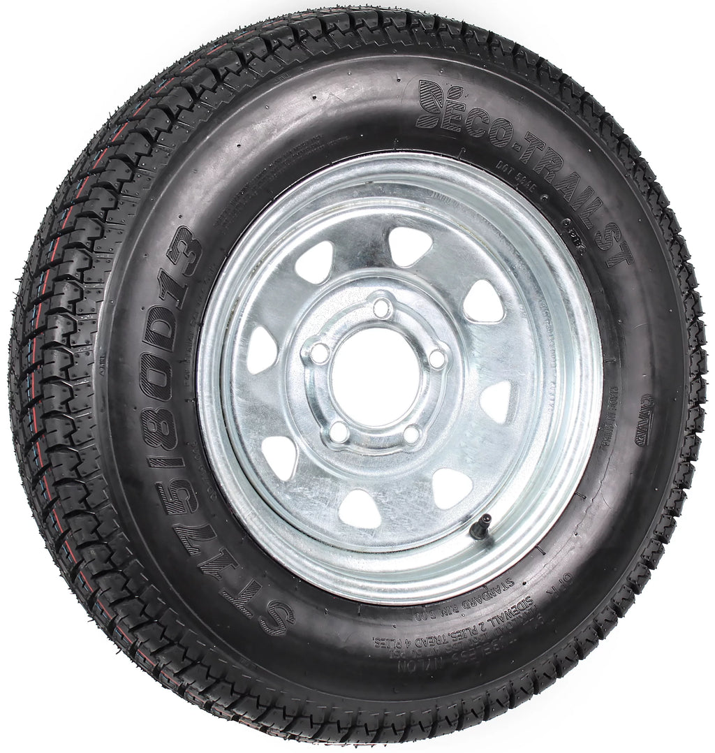 ST175/80D13 5 Lug Galvanized Spoke Trailer Tire On Rim R575356