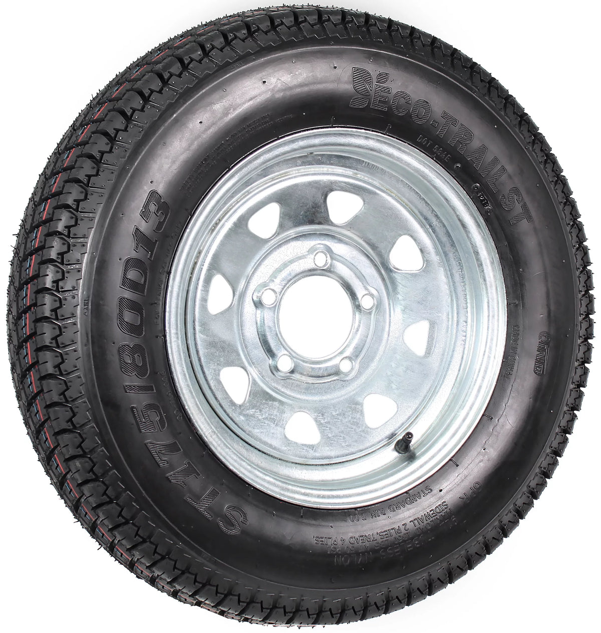 ST175/80D13 5 Lug Galvanized Spoke Trailer Tire On Rim R575356