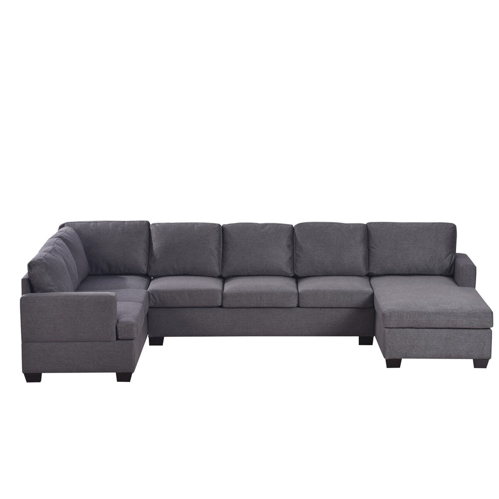 Upholstered U-Shape Sectional Sofa with Chaise Lounge Couch Q107309