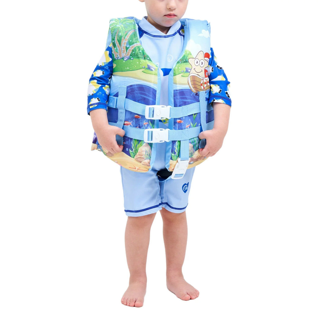 Kids Swimming Life Vest Cartoon Animals Print Life Jacket With Lockable Buckles N776