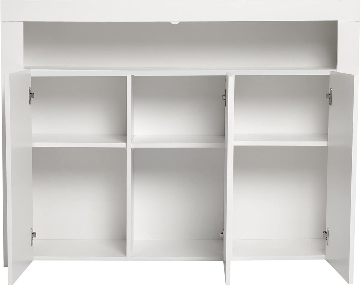 White 51.2 L × 13.8 W × 38.2 H Sideboard with Led Lights K686