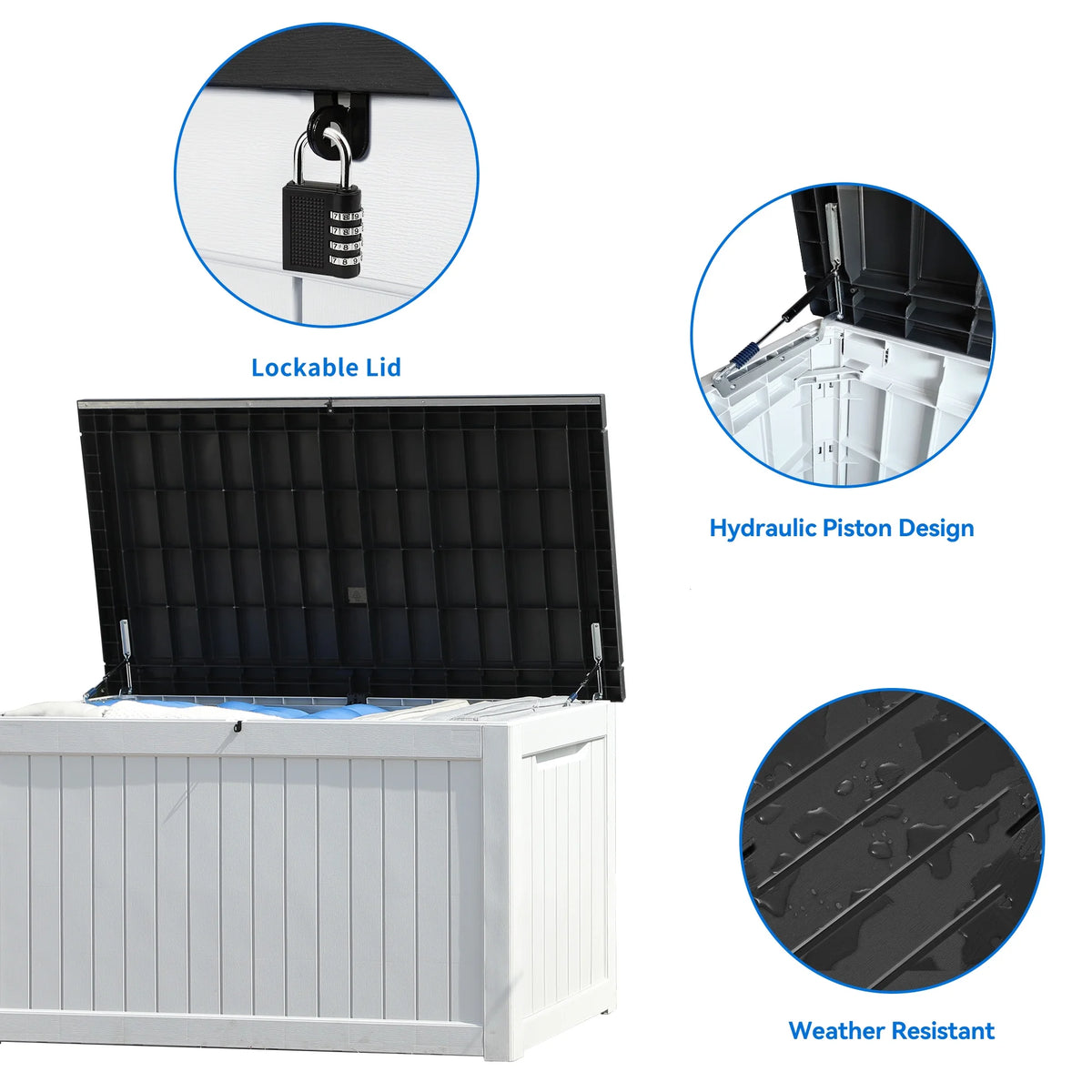 230 Gallon Weatherproof Resin Outdoor Storage Deck Box K164