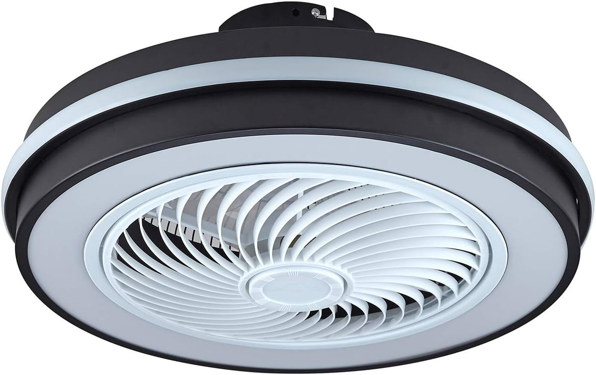 Modern LED Low Profile Ceiling Fan with Light and Remote H50498