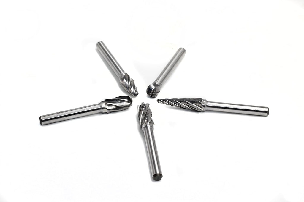 Carbide Rotary Burr Files Set, 5pcs, 1/4 Shank, Pack of 2 O96178