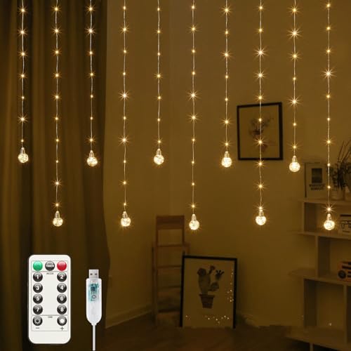 200 LED Warm White Curtain Fairy Lights C8917
