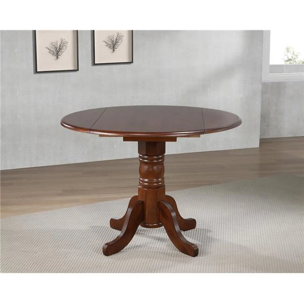 Chestnut Round Drop Leaf Dining Table D21479