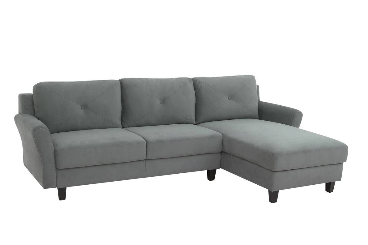 Dark Gray Microfiber Sectional Sofa E420