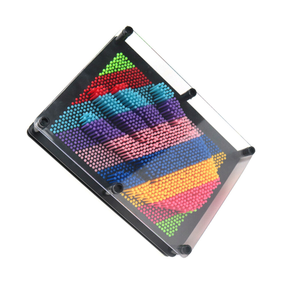 Plastic 3D Pin Art Kids Educational Toys Square Handprint Size Small(Colorful) X1227