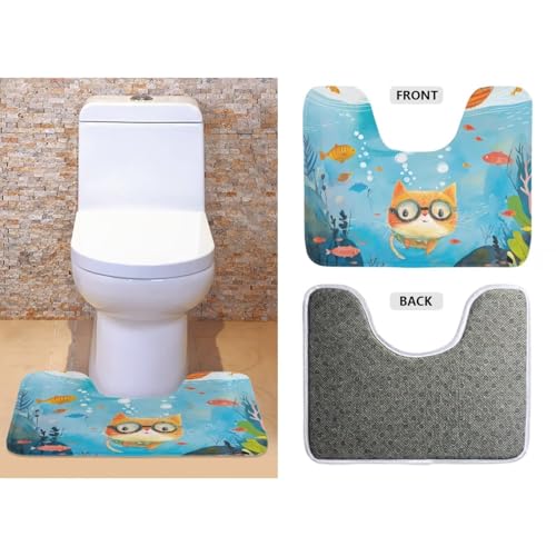 Christmas Toilet Seat Cover Set with Santa Claus Print I85572