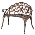 Bronze Metal Rose Bench J12969