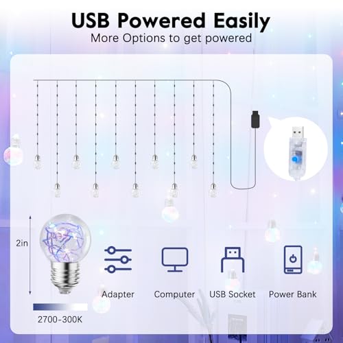200 LED Warm White Curtain Fairy Lights C8917