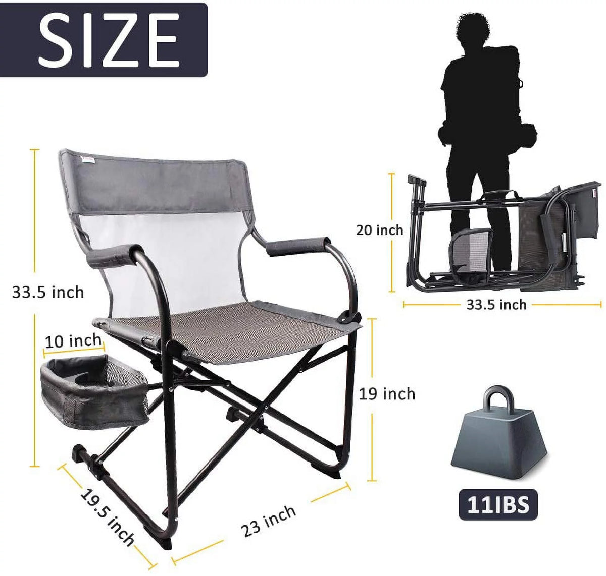 Gray Heavy Duty Folding Director's Chair K118843