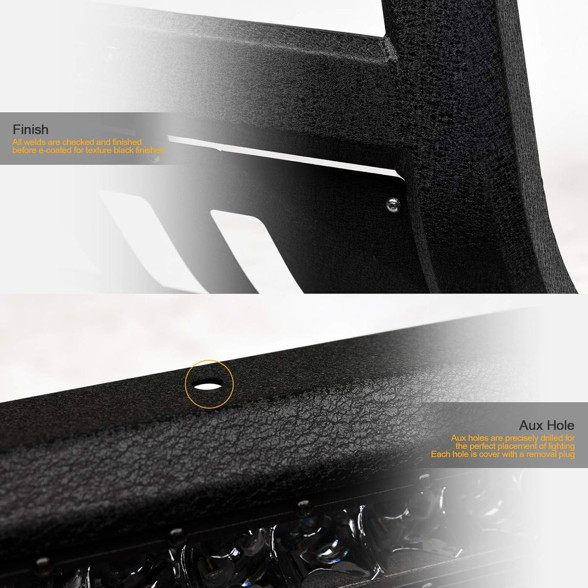 Textured Black Aluminum LED Bull Bar L944996
